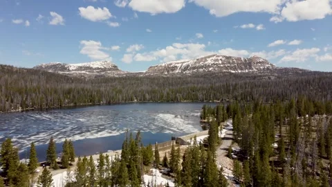 Drone Flyover 2 Trial Lake in Utah's Uinta Mountains Stock Footage 311328969