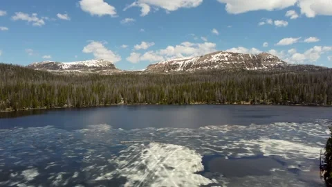 Drone Flyover 4 Trial Lake in Utah's Uinta Mountains Stock Footage 311328968