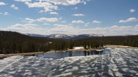 Drone Flyover 6 Trial Lake in Utah's Uinta Mountains Stock Footage 311328974