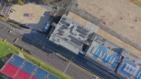 Drone Flyover of Albert Park Formula 1 Pit Building in Melbourne Stock-Footage 325683402