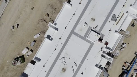 Drone flyover of construction site Stock Footage 277140517
