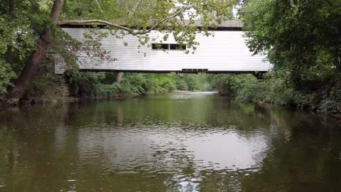 Drone flyover of a Creek Stock Footage 291496361