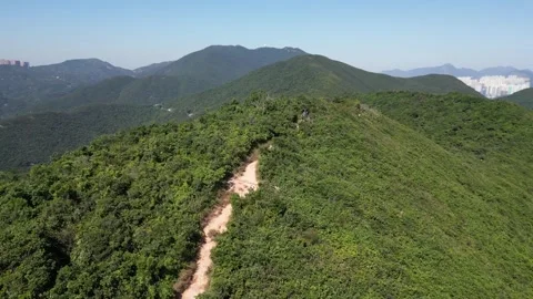 Drone Flyover of Dragon's Back, Hong Kong Stock Footage 303283228