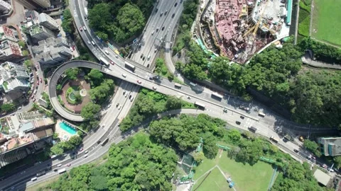 Drone flyover of iconic Lion Rock Stock Footage 162205251