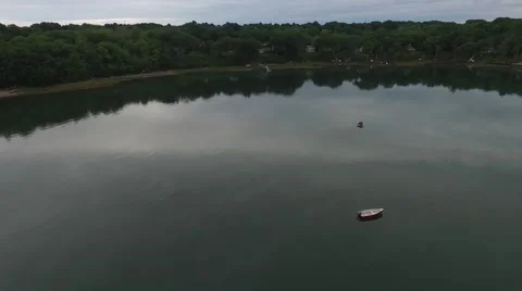 Drone Flyover Ocean to Land Stock Footage 66247697