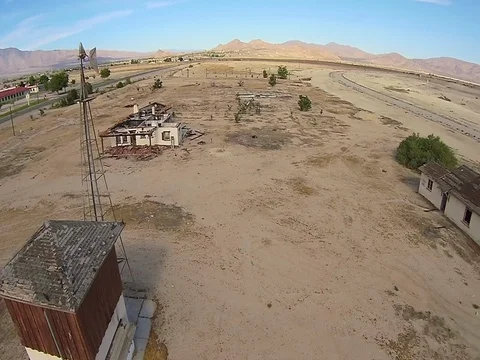Drone Flyover of an old building Stock Footage