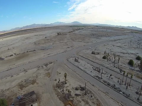 Drone Flyover of an old building Stock Footage