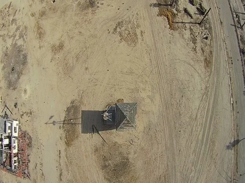Drone Flyover of an old building Stock Footage