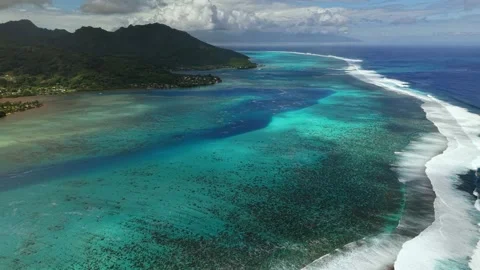 Drone flyover reef Stock Footage 308722697