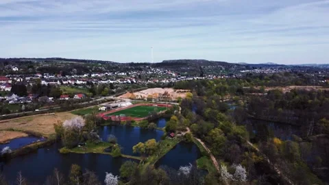 Drone Flyover of Serene Cascade Lakes Stockbeeldmateriaal 306551224