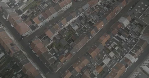 Drone Flyover of Streets and Rooftops in Ghent, Belgium Stock-Footage 344127978
