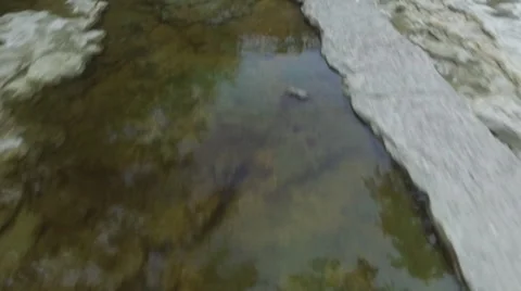Drone Flyover Textured Central Texas Creek Video stock 68075662