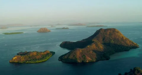 Drone Flyover of Tropical Islands Inside Komodo National Park 스톡 동영상 330927993