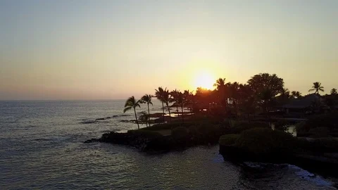 Drone flys towards sunset Stock Footage 102032192