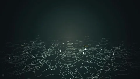 Drone Flythrough of Data Density Terrain with Teal and Gold Highlights Stock Footage 339301950