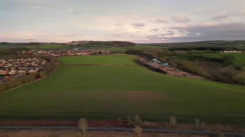 Drone FLyying overcounty durham fields motion 動画素材 234572487