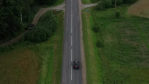Drone following car Stock Footage 137967718