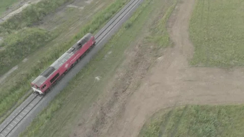 Drone following train Stock Footage 158443473