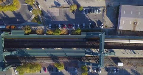 Drone follows a train 1 스톡 동영상 296430261