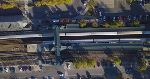 Drone follows a train 2 스톡 동영상 296430263