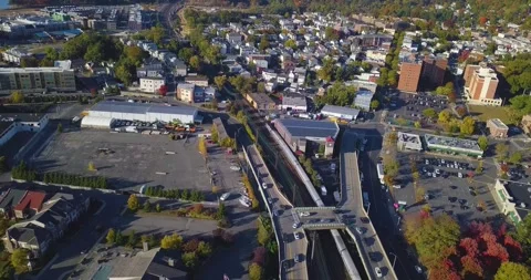 Drone follows a train 4 스톡 동영상 296430336