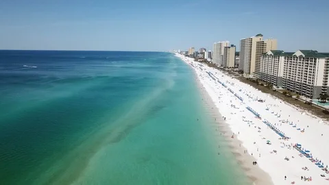 Drone footabe down the beach 库存影片 88668671