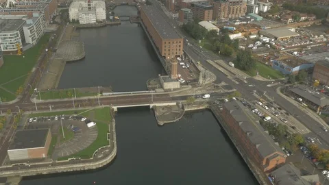 Drone Footage of Albert Dock United Kingdom, Liverpool Stock Footage 102431981