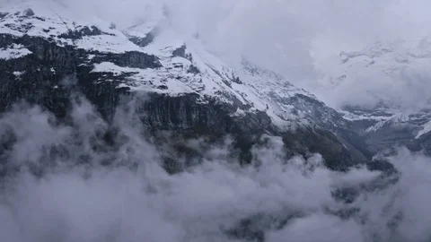 Drone Footage at Alps Jungfrau moutain Stock Footage