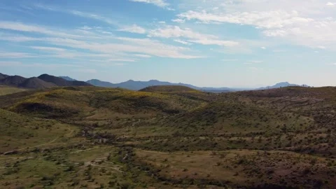 Drone Footage And Fly Over Of Spring Desert Landscape In AZ Stock Footage 345264449