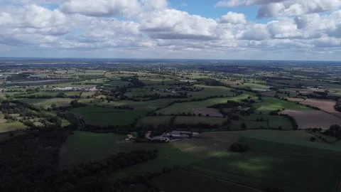 Drone Footage Approaching Rotating Wind Turbines in France Video stock 331709193