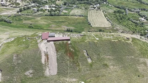 Drone Footage of Ayanis Castle, Ancient Urartian Fortress by Lake Van in East Stock Footage 340252930