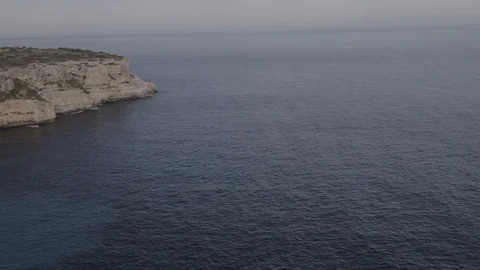 Drone footage of  beach in spring, Mallorca island  Raw 4k Stock Footage 89864787