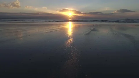 Drone Footage Of Beautiful Sunset View Over The Sea Stock Footage 79646154