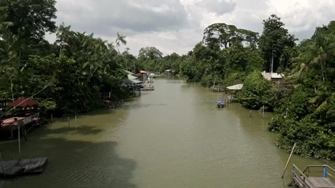 Drone Footage of Belém – Amazon River, Floating bars and Combu Island Видео 314332281