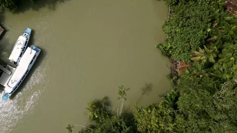 Drone Footage of Belém – Top View of a river Видео 314332301