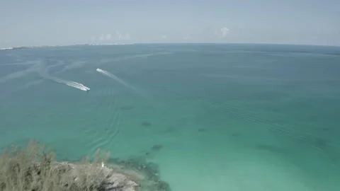 Drone Footage of boats in Bermuda Stock Footage
