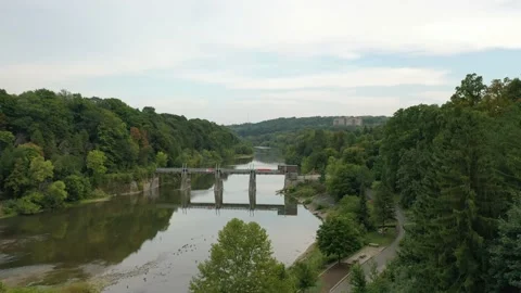 Drone footage bridge Stock Footage 212104567