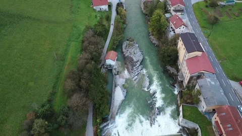 Drone Footage – Bridge Under Construction, Idrijca Stock Footage 321541595