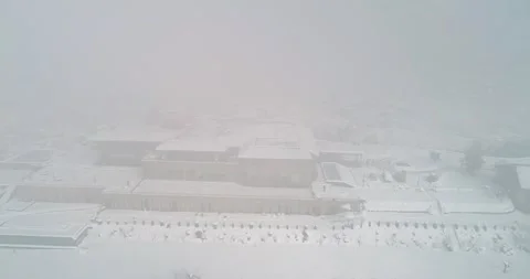 Drone footage capturing the surreal stillness of frozen Kashmir. Stock Footage 310656469