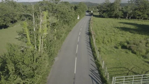 Drone footage of car Stock Footage 221510790