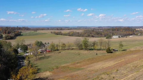 Drone Footage of Carroll County Farm Stock Footage