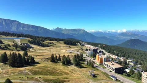 Drone Footage of Chamrousse Mountain Road and Ski Lift  Stock Footage 320337976