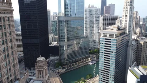 Drone footage of the city of Chicago Stock Footage 242522843