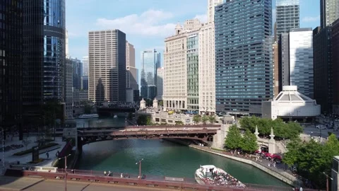 Drone footage of the city of Chicago Stock Footage 242522863