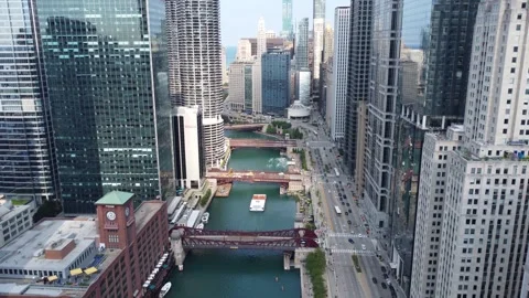Drone footage of the city of Chicago Stock Footage 242523616