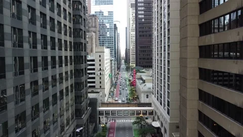 Drone footage of the city of Chicago Stock Footage 242524504
