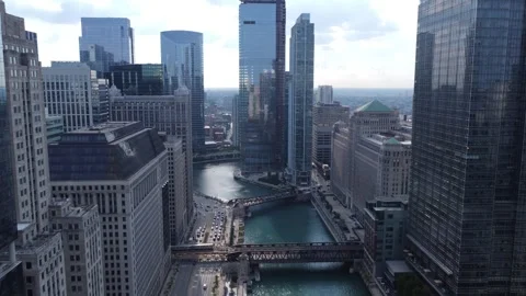 Drone footage of the city of Chicago Stock Footage 242524531