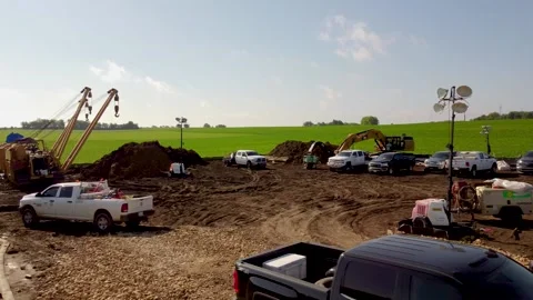 Drone Footage of Construction Equipment Stock Footage 201157608
