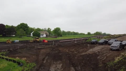Drone Footage of Construction Site Stock Footage 196173514