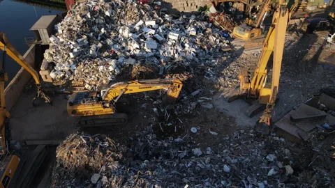 Drone footage of a construction site Stock Footage 247204423
